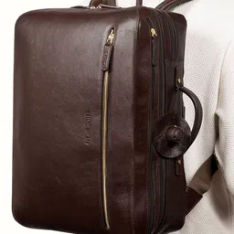 Hidesign Men Solid Leather Padded Backpack-image-28