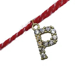 Digital Dress Room American Diamond Studded P Letter Thread Rakhi image 4