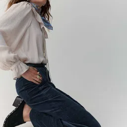 Marks & Spencer Women Wide Leg Mid-Rise Parallel Trousers image 5