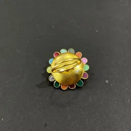 KALAVAATHI Gold-Plated Kundan Studded Adjustable Finger Ring image 4