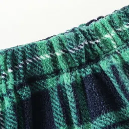 CrayonFlakes Checkered Full Length Polar Fleece Joggers - Green image 4