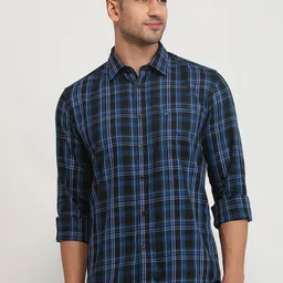 Parx Men Slim Fit Tartan Checks Pure Cotton Casual Shirt-image-19