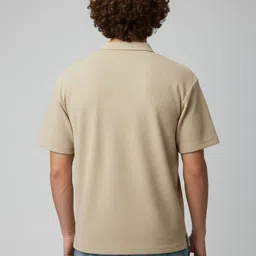 glitchez Waffle Knit Polo Collar Relaxed Fit T-shirt image 3