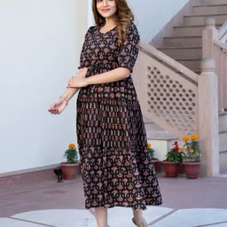 KALINI Ethnic Motifs Print Maxi Dress image 5