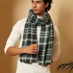 Tweedle Men Checked Woolen Stole-picture-40