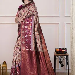 Mufa Ethnic Motifs Woven Design Zari Banarasi Saree-picture-23