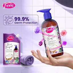 fem Floral Bouquet + Fruity Squash Liquid Handwash - Pack of 2 | With Coconut Milk Hand Wash image 2