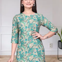 FASTCLO Women Pure Cotton Ethnic Motifs Printed Straight Kurta-image-30