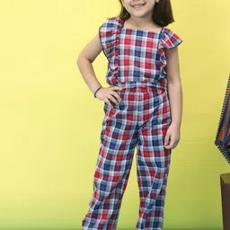 Baawri Girls Checked Pure Cotton Top with Trousers-picture-19