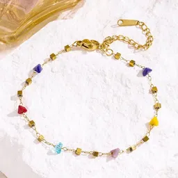 MYKI Stainless Steel Gold-Plated Charm Bracelet image 3