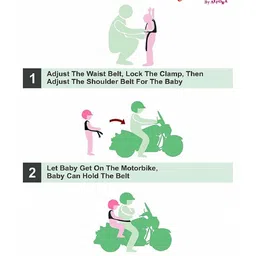 Magic Seat Child Safety Belt for Two Wheeler Ride - Blue image 4