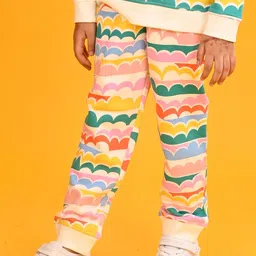 Anthrilo Girls Rainbow Printed Mid-Rise Joggers-image-28
