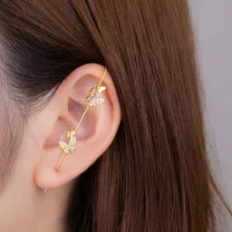 Vembley Gold-Plated Cubic Zirconia Alloy Ear Cuff image 2