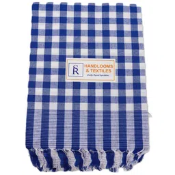 SR HANDLOOMS AND TEXTILES Blue & Orange 5 Piece Striped Cotton 250 GSM Towel Set image 2