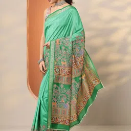 Libas Ethnic Motifs Silk Blend Handloom Saree-picture-35