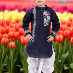 NEW GEN Boys Ethnic Motifs Printed Regular Kurta with Dhoti Pants-picture-21