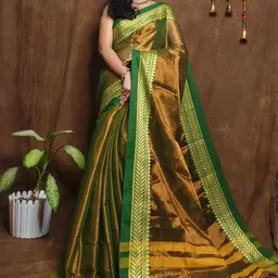 RIDDHIMAN FASHION Zari Tissue Saree-image-67