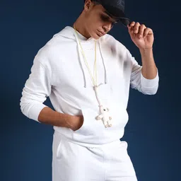 THE BEAR HOUSE Men Solid Cotton Relaxed Fit Hoodie-picture-38