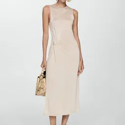 MANGO Knot Knitted Sheath Midi Dress-picture-39