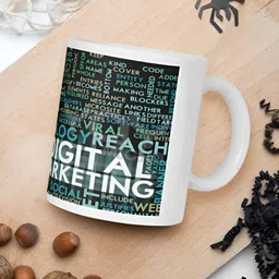 Mr UVD White Typography Printed Ceramic Glossy Mug 350 ml image 2