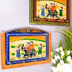 apka mart 2Pcs Orange-Colored & Brown Wooden Key Holders image 3