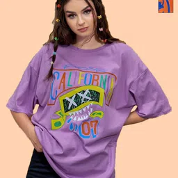 Christy World Graphic Printed Pack Of 2 Drop Shoulder Sleeves Cotton Oversized T-shirts-image-73