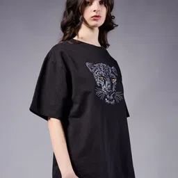 PRONK Graphic Animal Printed Round Neck Short Sleeves Oversized T-shirt image 2