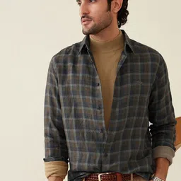 Andamen Casual Men Checked Spread Collar Casual Shirt-picture-21