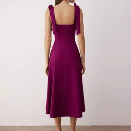 Trendyol Tie-Up Shoulder Straps Fit & Flare Midi Dress image 4