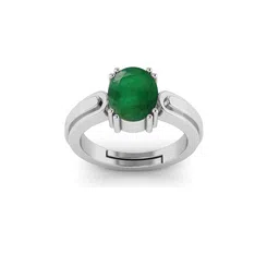 RRVGEM Emerald 9.50 Ratti Silver Plated Adjustable Ring-picture-28