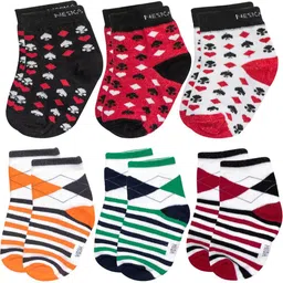 NESKA MODA Kids-Unisex Set Of 6 Ankle Length Cotton Socks image 5