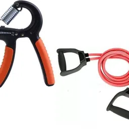 emmkitz Combo Double Resistance Bands Toning Tube Exerciser with Hand gripper Home Gym Kit Resistance Tube-picture-15