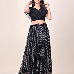 nyaricreation Self Design Stitched Lehenga & Crop Top-picture-42