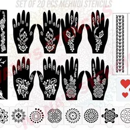 bittu creation MENDI_F071 MENDI_F071 Hand Mehndi Stencil Stencil-picture-27