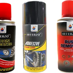 intenzo oils Combo Pack Chain Cleaner Spray With Adhesive Chain Lube & Rust Remover Electro Mechanical Sprayer-picture-19