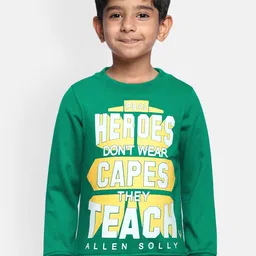 Allen Solly Junior Boys Green Printed Sweatshirt-image-10
