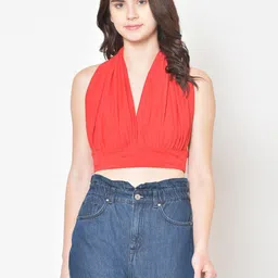 BAESD V-Neck Sleeveless Wrap Crop Top-picture-32