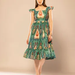 OCTICS Abstract Printed Fit & Flare Dress image 1