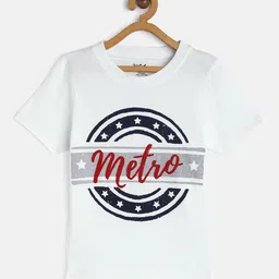 METRO KIDS COMPANY Boys White Typography Printed T-shirt-picture-41