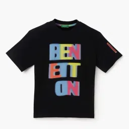 United Colors of Benetton Boys Black Cotton Printed T-Shirt-picture-39
