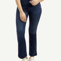 Levi's Dark Blue Cotton Flare Fit Jeans-image-71