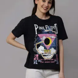 Free Authority Black Cotton Oversized Printed T-Shirt-image-84