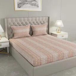 Raymond Home Festive Pink 160 TC Cotton King Bedsheet with 2 Pillow Covers-picture-36