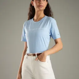 TOMMY HILFIGER Vessel Blue Logo Regular Fit Cotton T-Shirt image 5