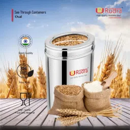 Rudra Silver Stainless Steel Container with See Through Lid image 5