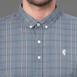 Red Tape Grey Cotton Polyblend Checks Regular Fit Casual Shirt image 5