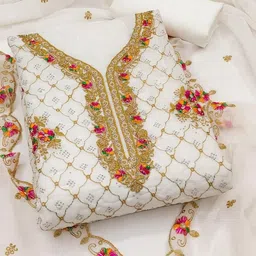 DWARKAPURI FASHION Embroidered Unstitched Dress Material-picture-27