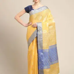 Banarasi Silk Works Gold Woven Saree with Blouse-picture-30