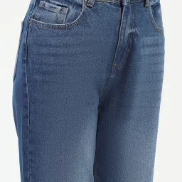 MADAME Blue Cotton Skinny Fit Mid Rise Jeans image 5