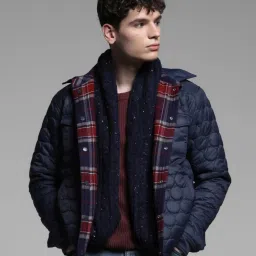 Jack & Jones Navy Regular Fit Quilted Reversible Jacket image 5